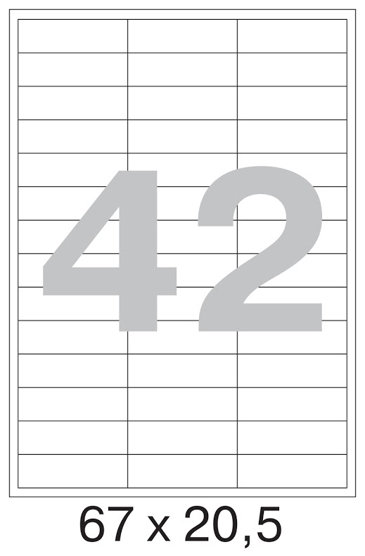 ЭКОНОМ 67х20,5мм, белые, 42шт/A4, 100л/пач