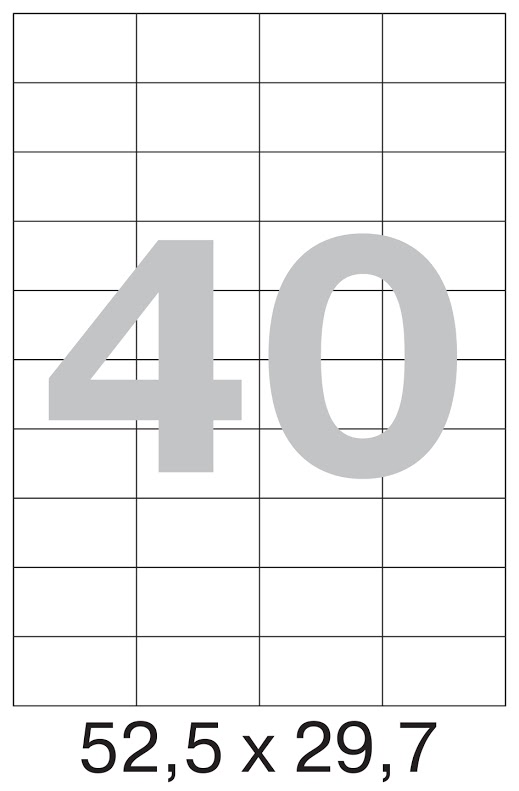 ЭКОНОМ 52,5х29,7мм, белые, 40шт/A4, 100л/пач