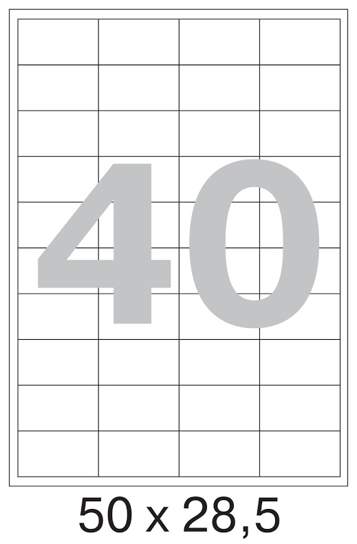 ЭКОНОМ 50х28,5мм, белые, 40шт/A4, 100л/пач