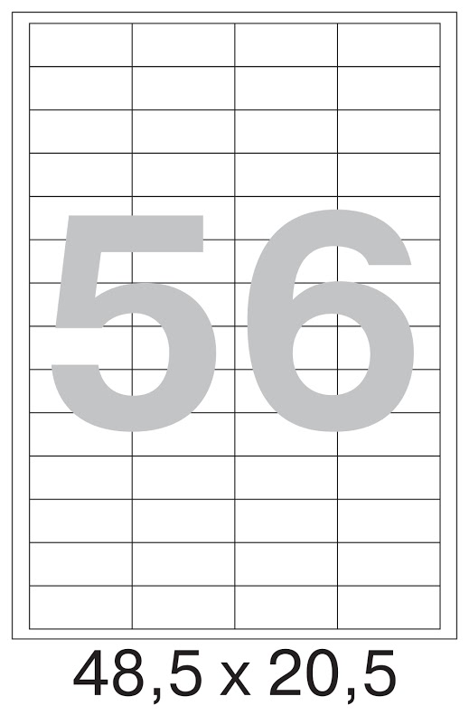 ЭКОНОМ 48,5х20,5мм, белые, 56шт/A4, 100л/пач
