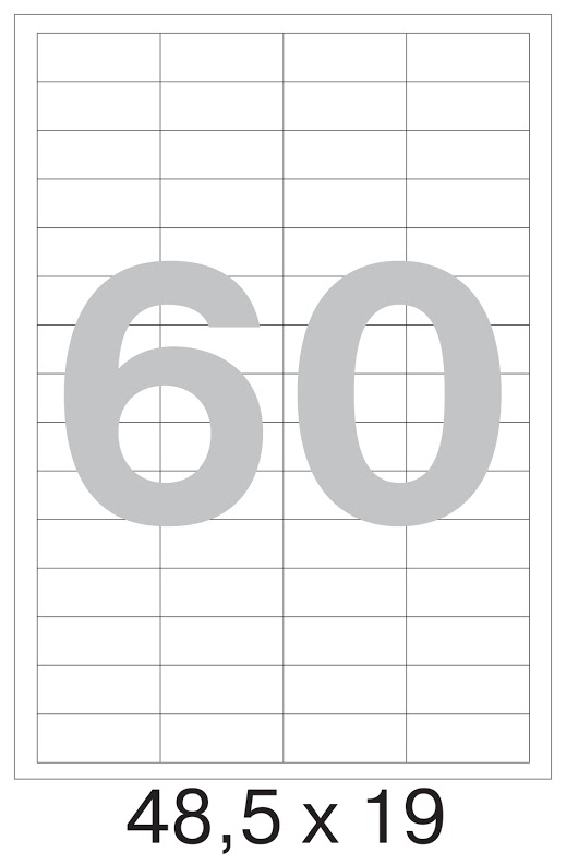 48,5х19мм, белые, 60шт/A4, 500л/пач