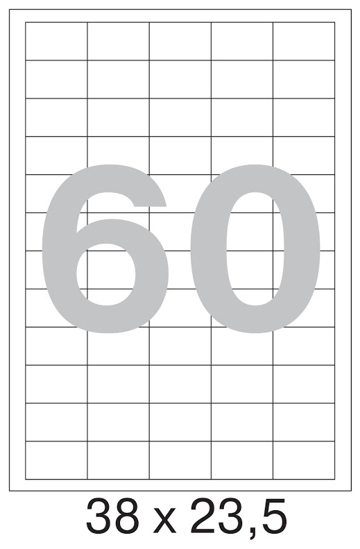 ЭКОНОМ 38х23,5мм, белые, 60шт/A4, 100л/пач