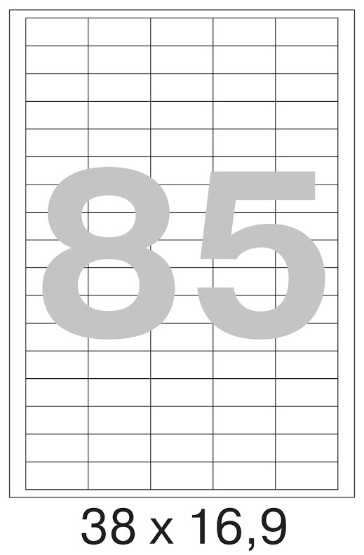 38х16,9мм, белые, 85шт/A4, 500л/пач