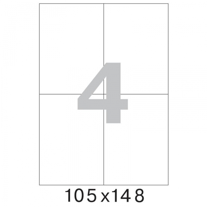 105х148мм, белые, 4шт/A4, 500л/пач