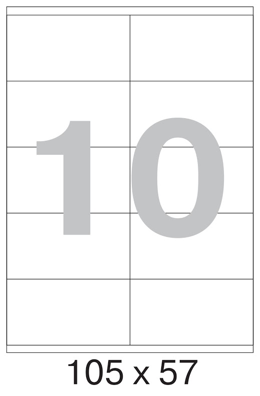 105х57мм, белые, 10шт/A4, 500л/пач