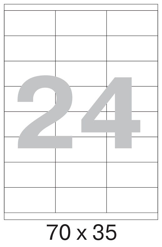 70х35мм, белые, 24шт/A4, 500л/пач