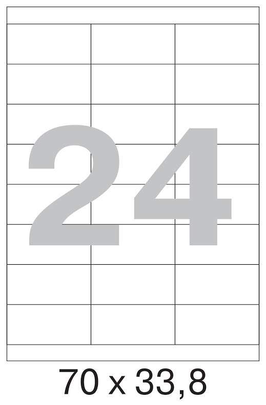 ЭКОНОМ 70х33,8мм, белые, 24шт/A4, 100л/пач